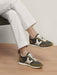 Veronica Beard Penrose Sneaker in Loden/Fennel, side view