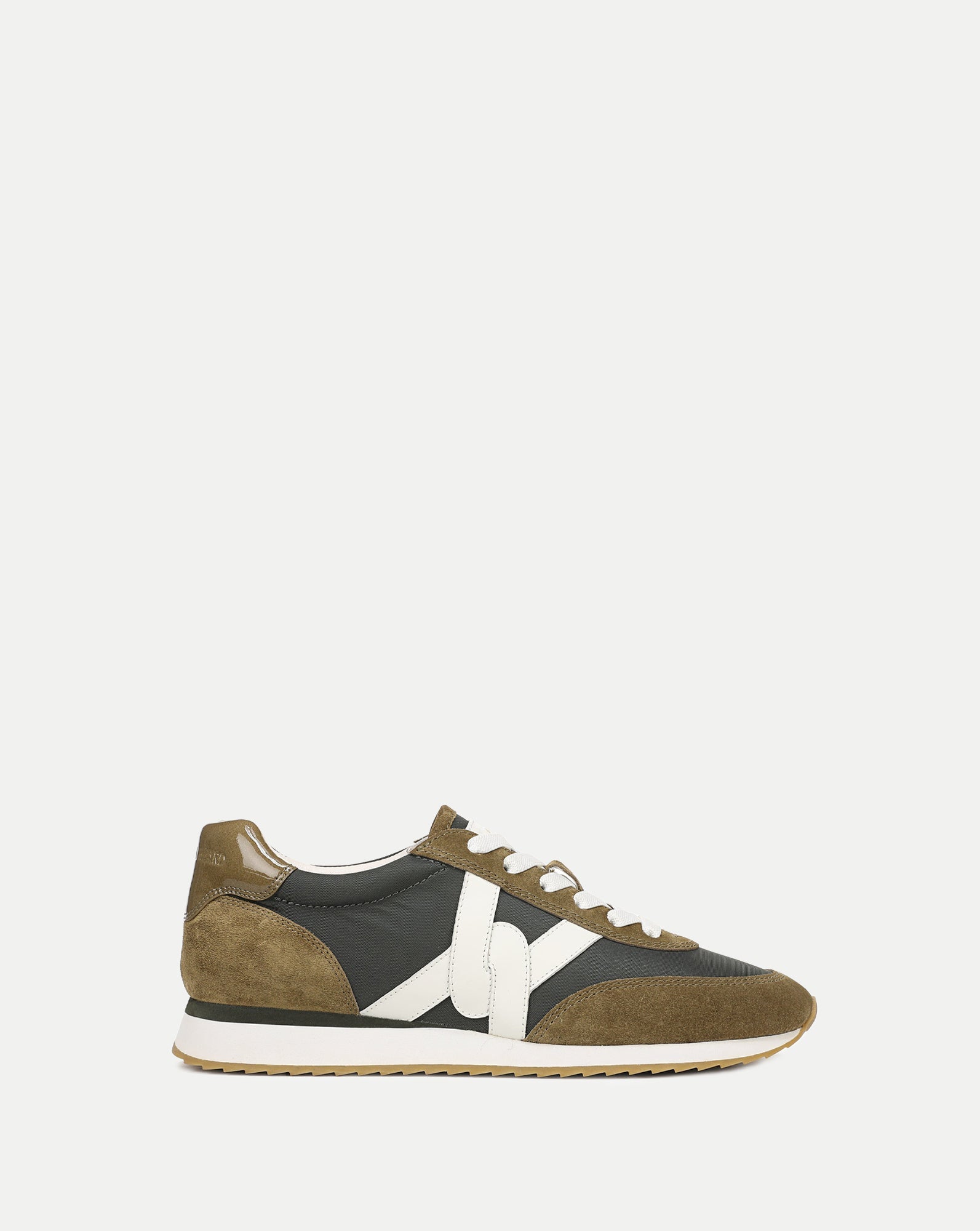 Veronica Beard Penrose Sneaker in Loden/Fennel, front view