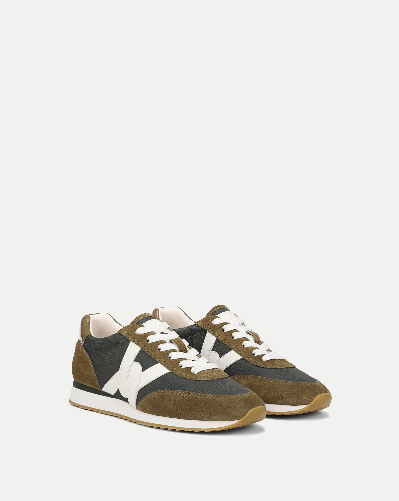 Veronica Beard Penrose Sneaker in Loden/Fennel, angle view