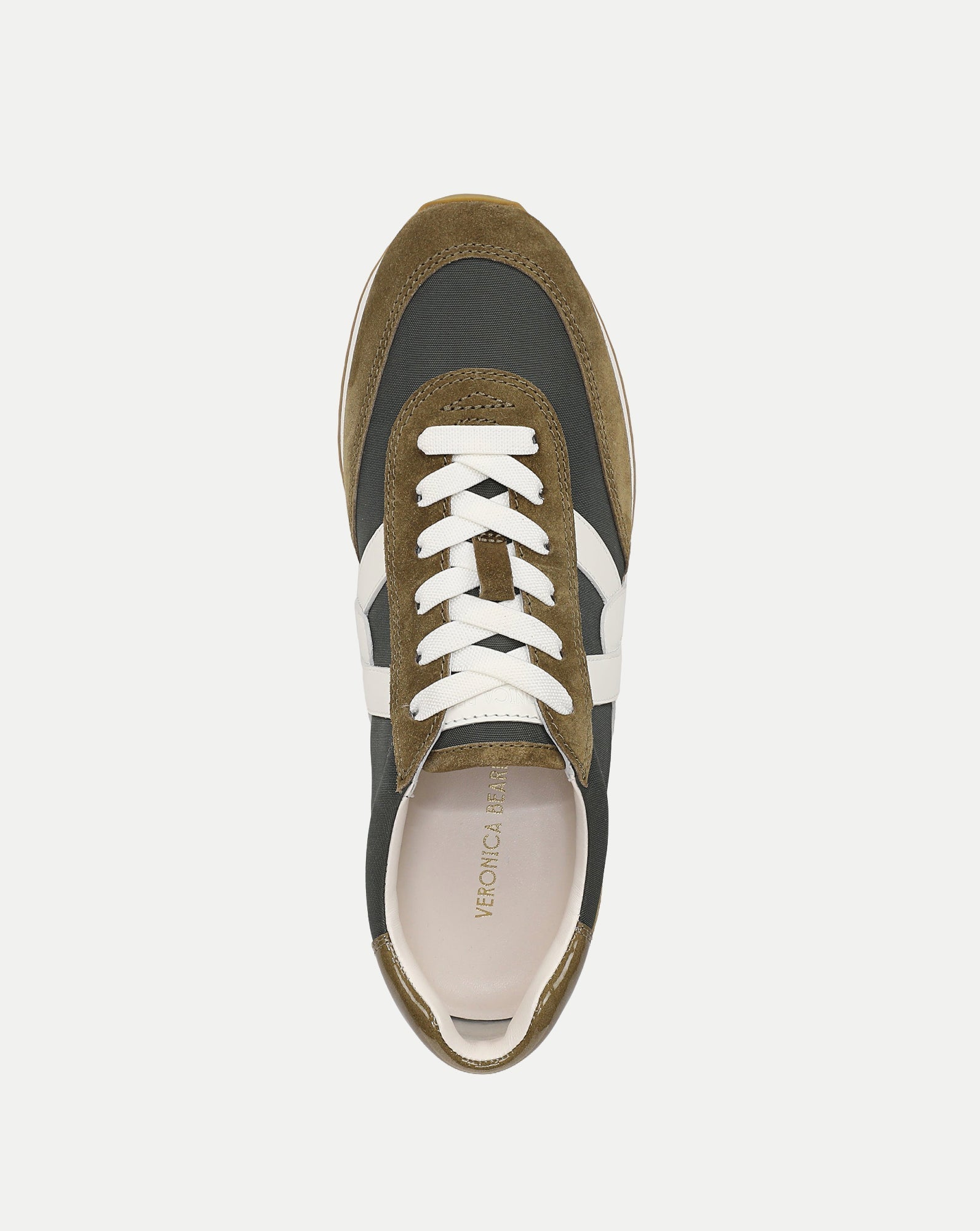 Veronica Beard Penrose Sneaker in Loden/Fennel, detail view