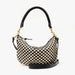 Clare V. Petit Moyen Messenger in Black & Cream Woven Checker