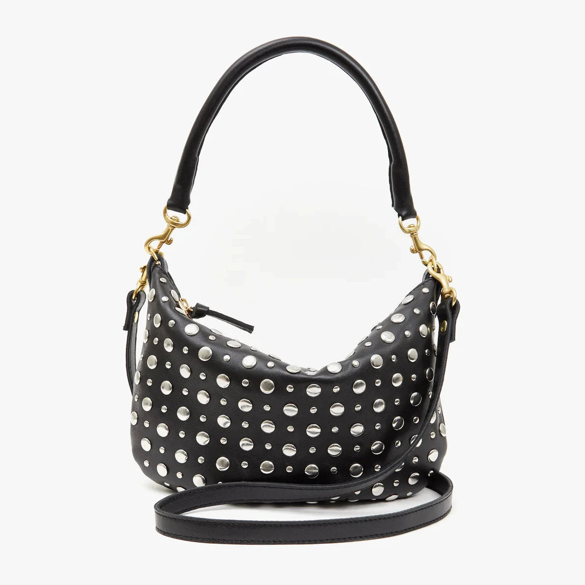 Clare V. Petite Moyen in Black with Silver Studs