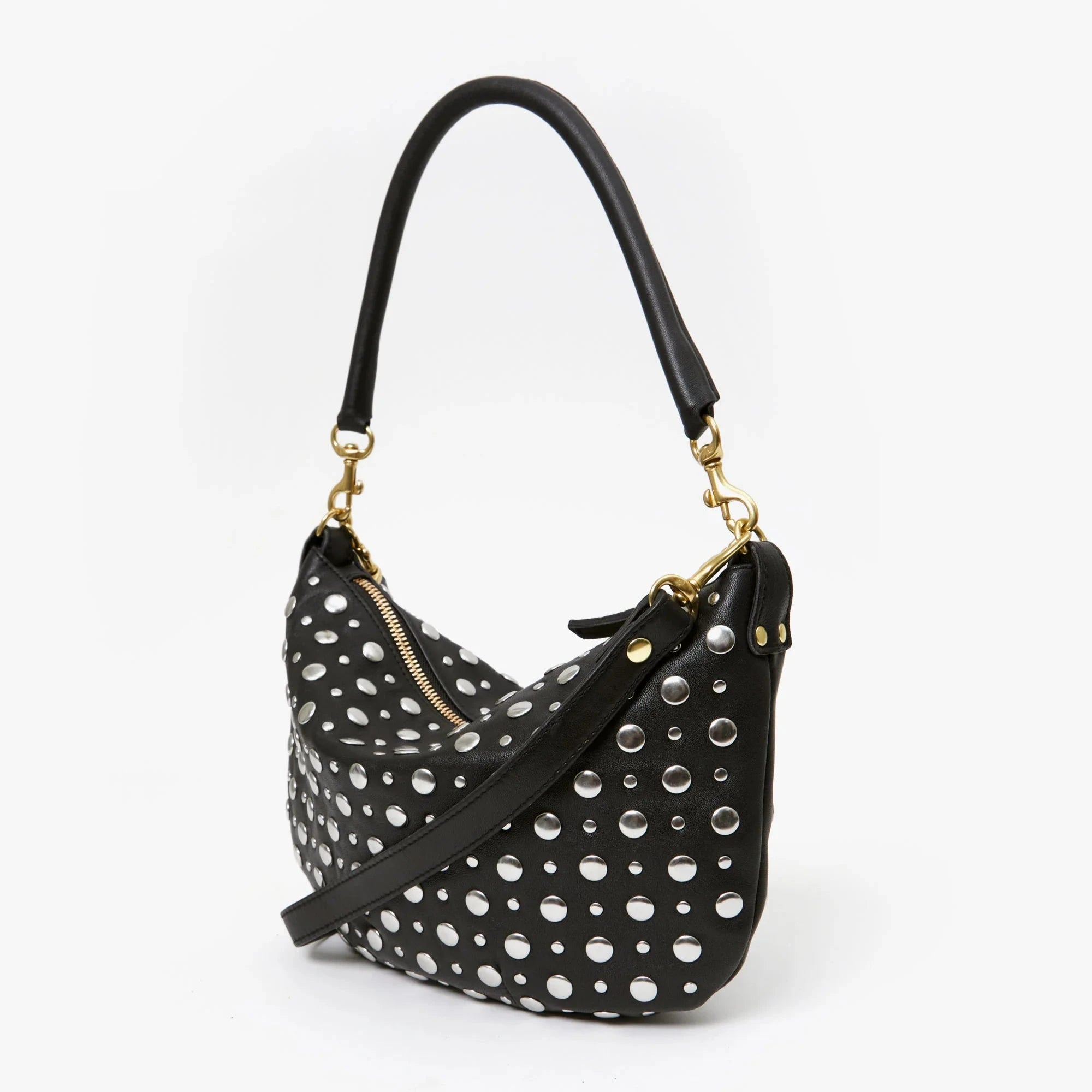 Clare V. Petite Moyen in Black with Silver Studs