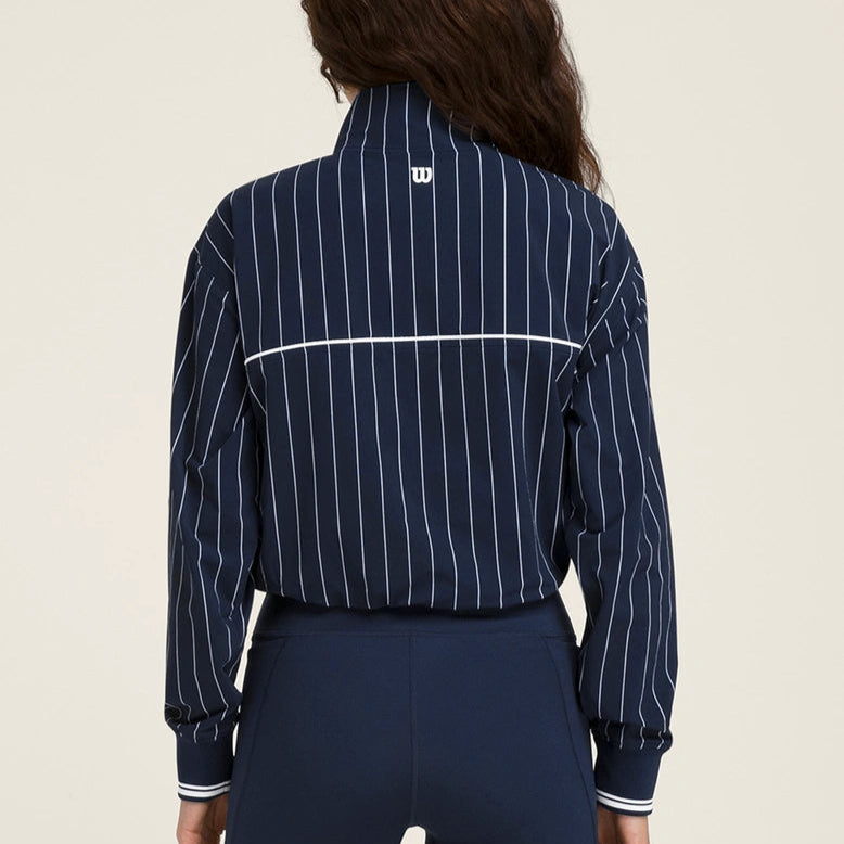 Wilson Davenport Woven Popover in Classic Navy Pinstripe