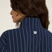 Wilson Davenport Woven Popover in Classic Navy Pinstripe