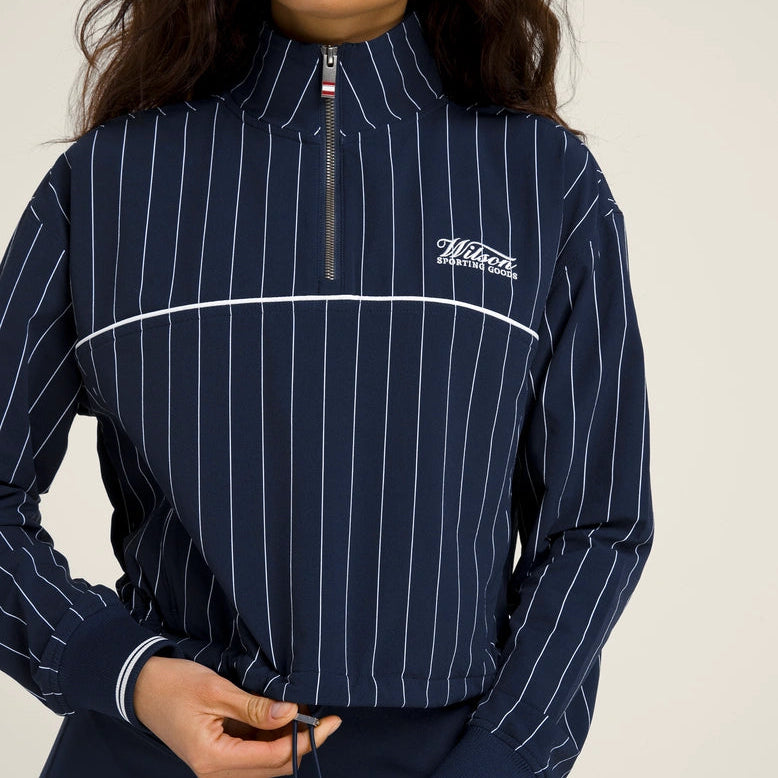 Wilson Davenport Woven Popover in Classic Navy Pinstripe