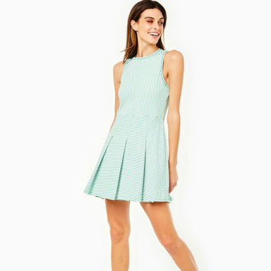 Addison Bay Racquet Dress in palm and white stripe