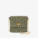 Clare V. Ramya Bag in Green and Navy Metallic Crochet