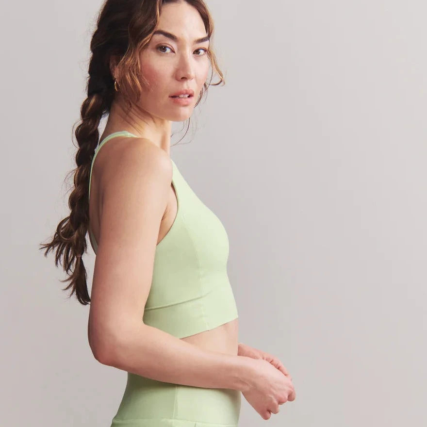 Rhone Revive Longline Bra in Lime Zest