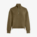 Varley Sian Cropped Half Zip Midlayer in Dark Olive