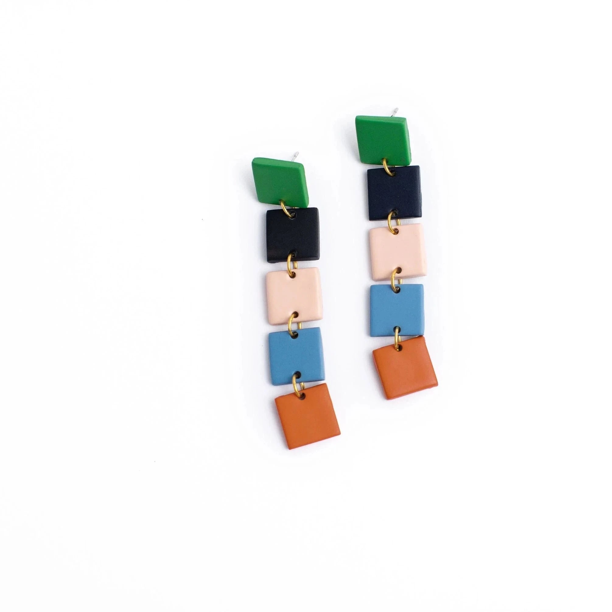 Sunshine Tienda Rainbow Square Drop Earrings