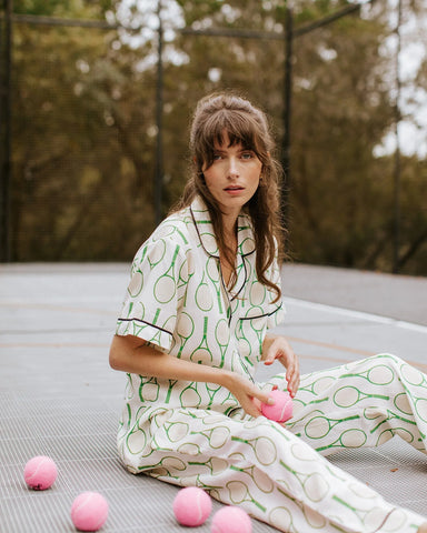 Katie Kime Tennis Time Pajama Pants Set at Baseline Social