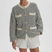 Varley Tidewell Textured Knit Jacket in Birch Multi Stitch