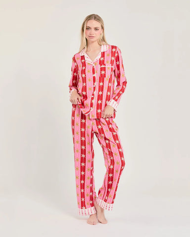 Katie Kime Tree Topper Long Sleeve Pajama Pants Set at Baseline Social