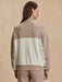 Varley Garcia 2 Tone Zip Through Sweat in Ivory Marl/Taupe Marl at Baseline Social