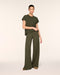 SPANX AirEssentials Crewneck Tee in Monstera at Baseline Social