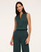 Spanx AirEssentials Shawl Collar Half Zip Jumpsuit in Night Forest Heather at Baseline Social