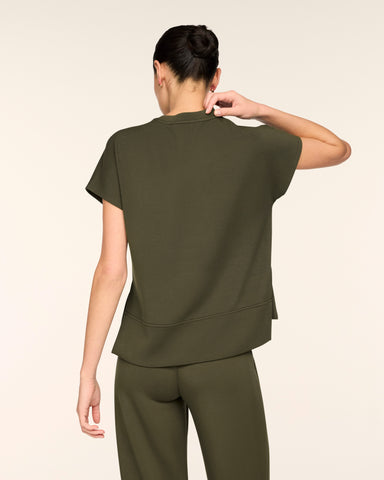 SPANX AirEssentials Crewneck Tee in Monstera at Baseline Social