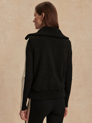 Caspian Sherpa Gilet in Black - Baseline Social