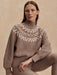 Marcie Fairisle Yoke Knit in Light Taupe Marl - Baseline Social