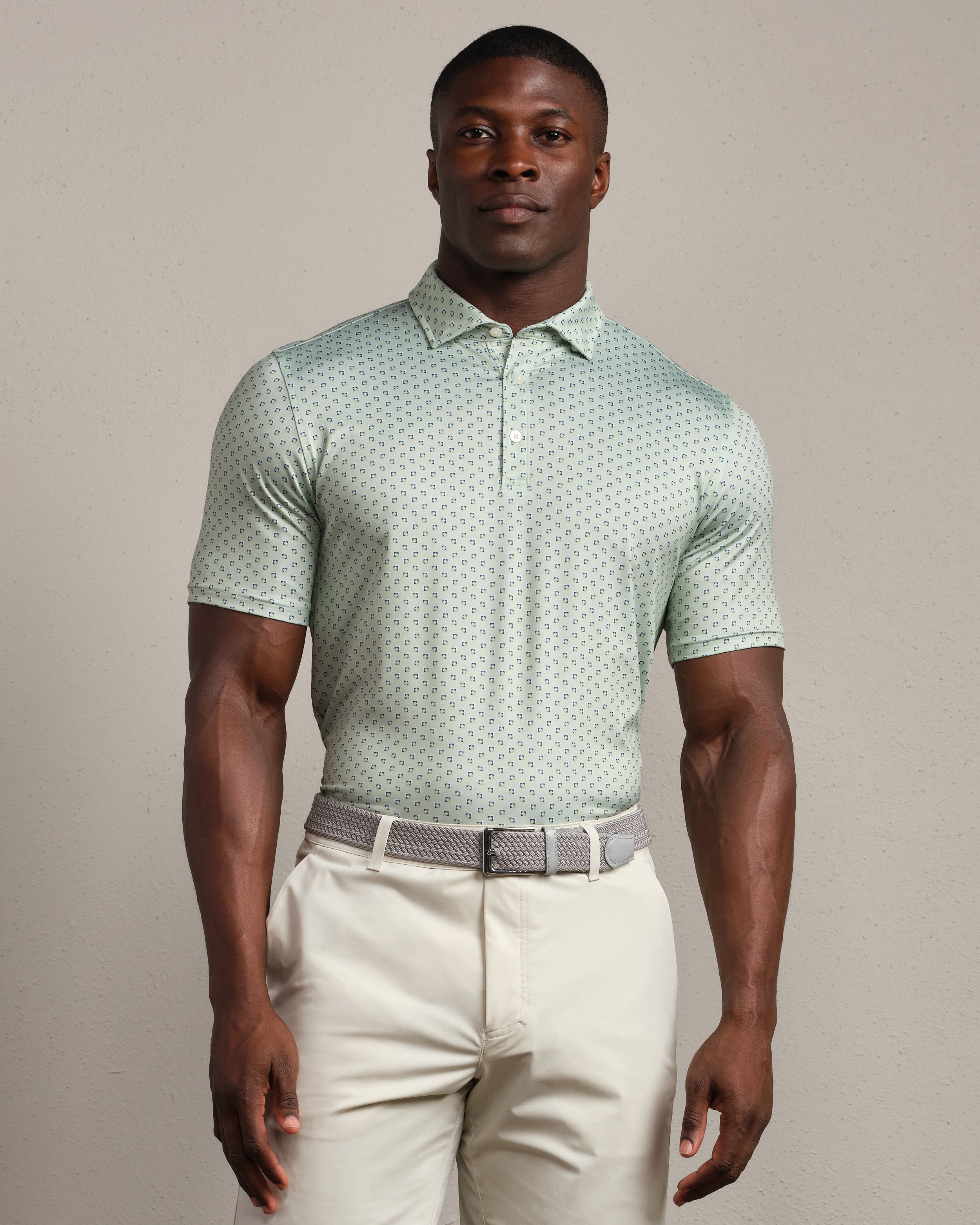 Drive Time Polo in Cool Mint Square Geo - Baseline Social