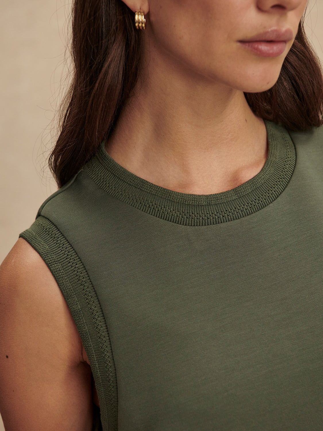 Varley Shea Crop Tank in Thyme at Baseline Social