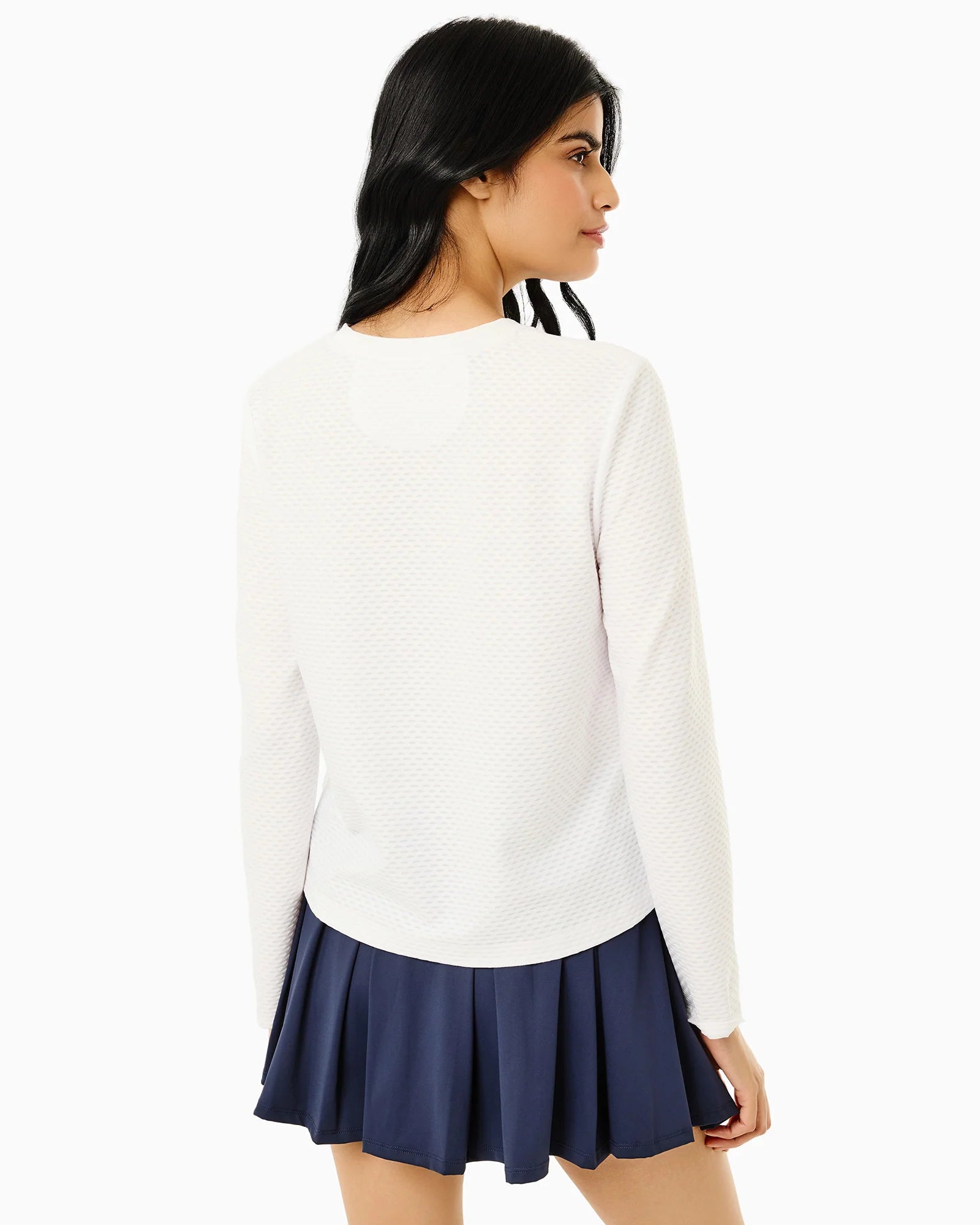 Addison Bay Walnut Long Sleeve Top in White at Baseline Social