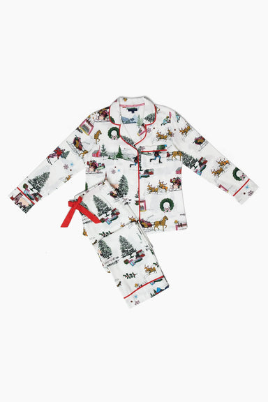 Katie Kime Holiday Toile Long Sleeve Pajama Pants Set at Baseline Social