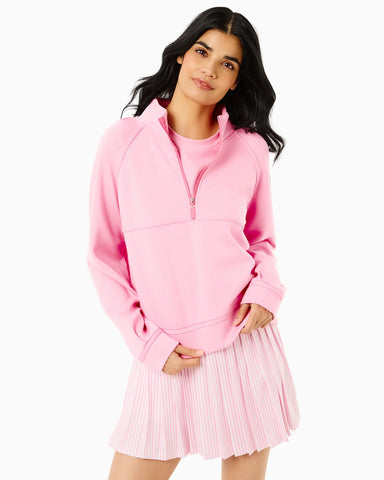 Wren Quarter Zip Sweatshirt in Bubblegum - Baseline Social