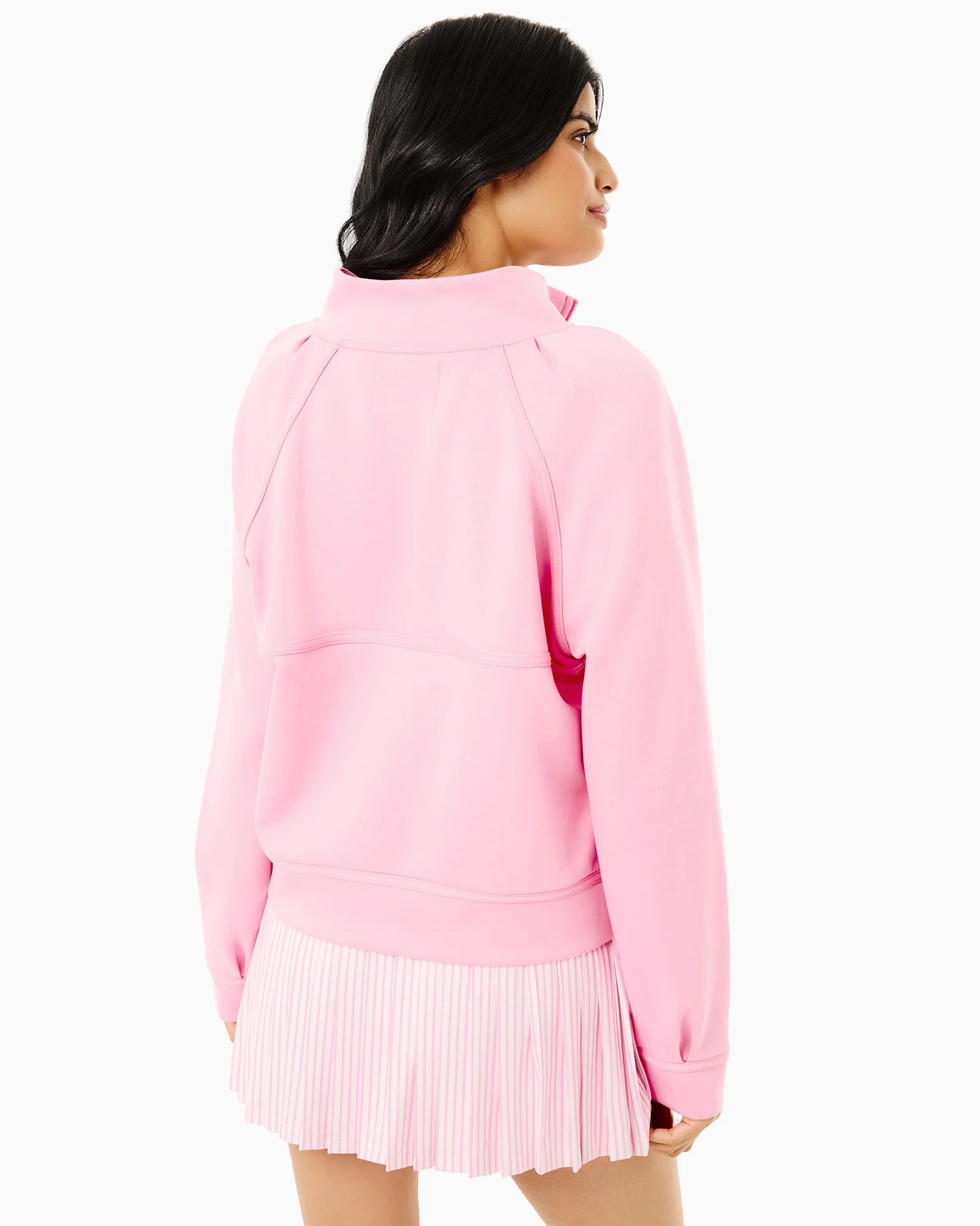 Wren Quarter Zip Sweatshirt in Bubblegum - Baseline Social