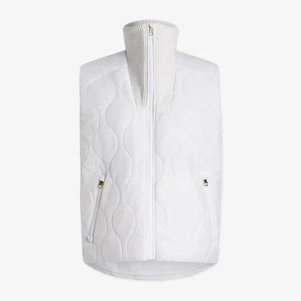 Varley Zarah Quilted Gilet in White